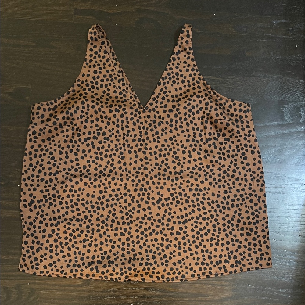 Old Navy Brown and Black Spotted Camisole